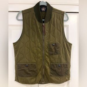 RRL Olive Green Quilted Vest